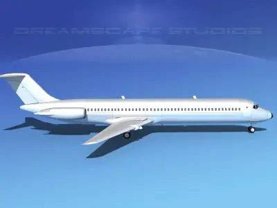 Douglas DC-9-50 Bare Metal 3D model