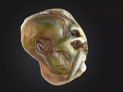 Alien Creature Low-poly 3D model 2