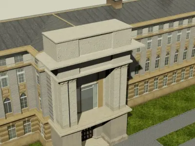 Neoclassical Building Low-poly 3D model