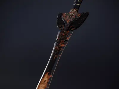 Wizzard sword Free low-poly 3D model