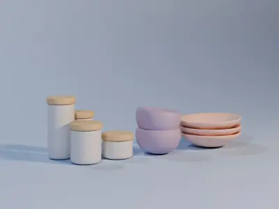 Kitchen Clutter Low Poly Asset Free low-poly 3D model