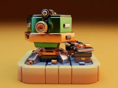 Machine gun platform 3D model for games 3D model