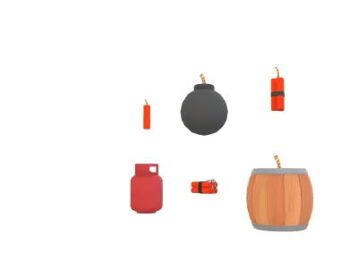 Explosive Pack Low-poly 3D model