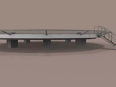 Helipad Round --321-- Low-poly 3D model