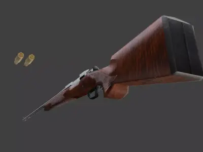 Low Poly Winchester Model 70 Non-Rigged Free low-poly 3D model Free low-poly 3D model