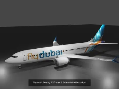 Boeing 737 max 8 20 liveries 3D model cockpit 3D Model Collection