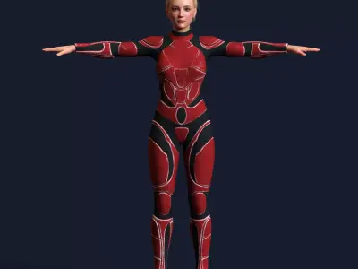 Realistic Detailed Sci-Fi Woman - Silvi Low-poly 3D model