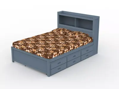 king bed Low-poly 3D model purchase