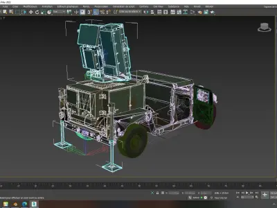 Humvee-Based Air Defense System Low-poly 3D model