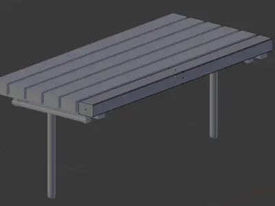 Low Poly Bank awning 3D model