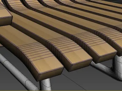 Modern Wood Chair  Free low-poly 3D model