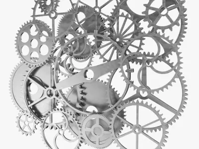 Gear Set metal gears 3D model