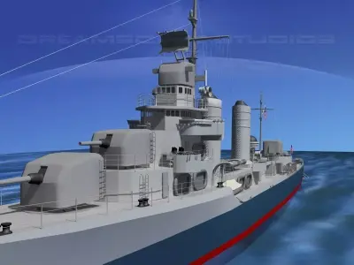 Gleaves Class Destroyer USS Gleaves DD423 3D model