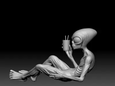 Alien Statue - 0370 3D print model