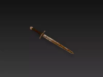 Rusty Medieval Sword - PBR Low Poly Game Ready Low-poly 3D model