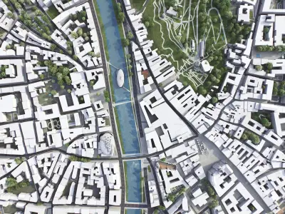 Graz - city Low-poly 3D model