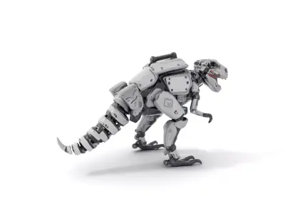 Mechanical Dinosaur Model Pack  Fully Detailed Robotic TRex Low-poly 3D model