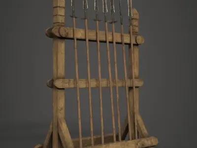 Spear Rack Low-poly 3D model