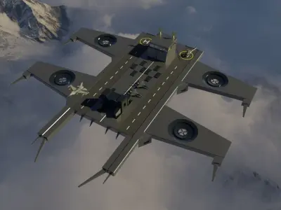 Helicarrier Low-poly 3D model