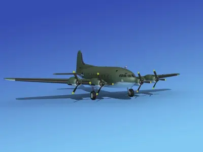 Boeing 307 Stratoliner US Army Air Corps 2 3D model