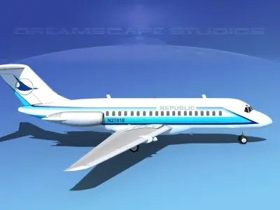 Douglas DC-9-20 North Central 3D model