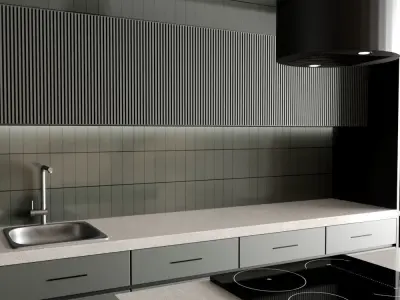  modern kitchen with 5 appliance kitchen Free 3D model