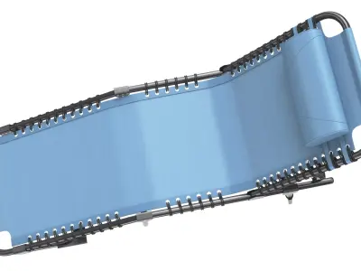 Folded Sun Lounger Blue 3D model