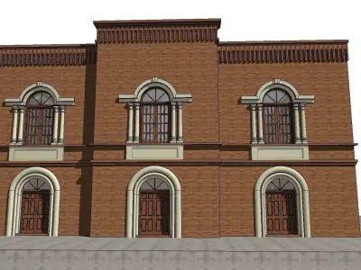 sunagogue in Czarnkow - brick model 3D model