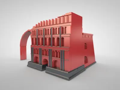 Taq Kasra Persian Temple and Palace Low-poly 3D model