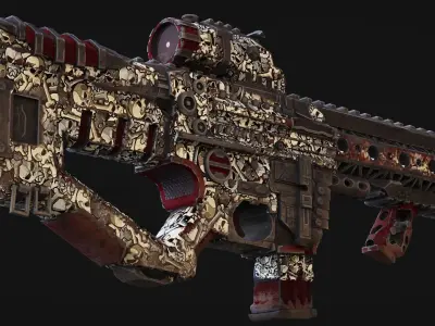 M4-HM Sniper Rifle Skullcrasher Low-poly 3D model