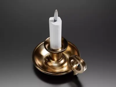 Old candle 01 3D print model