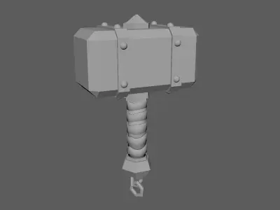 Hammer 01 1822 1672 Free low-poly 3D model