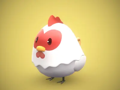 Low Poly Chicken 3D model