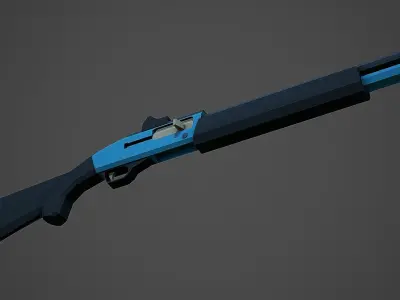 Stylized FN SLP Shotgun Low Poly Mobile Ready Low-poly 3D model