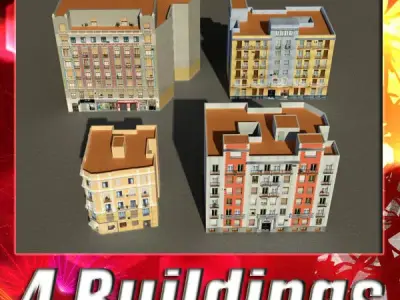 Building Collection 65-68 Low-poly 3D model