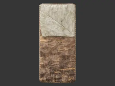 Medieval Crude Accessory Bedroll Low-poly 3D model