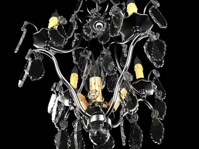 1920 EXQUISITE FRENCH CRYSTAL 9 LIGHT CHANDELIER 3D model