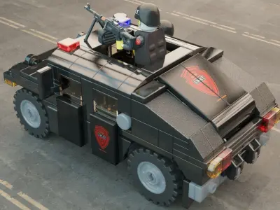 Lego swat truck with squad 3D model