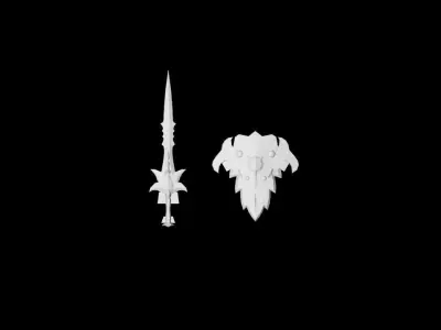 Dryad - Sword and Shield Low-poly 3D model