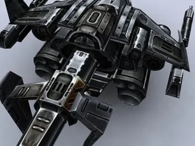 3DRT - Sci-Fi Gunship 6  Low-poly 3D model