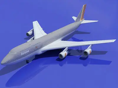 Boeing 747 Asiana 3D model