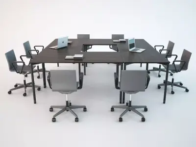 Conference Chair and Table 01 Free 3D model