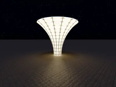 Revit Papyrus Shade Structure Low-poly 3D model
