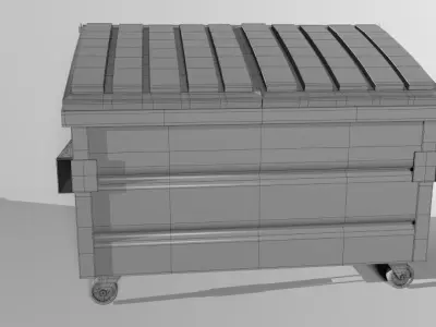 Dumpster trash cart on wheels Free low-poly 3D model
