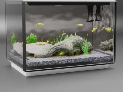 Fish tank Free low-poly 3D model