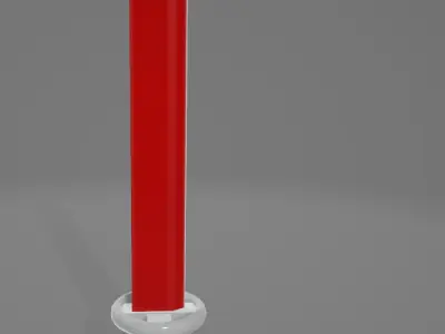 Thick Red Blade 3D Model - Stylized Weapon for Games and Renders Low-poly 3D model