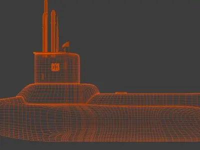 Submarine KRI Nanggala 402 Low-poly 3D model