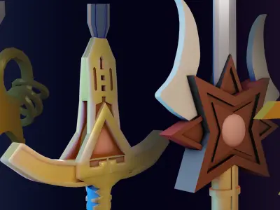 Minipack swords fantasy LowPoly RPG Low-poly 3D model