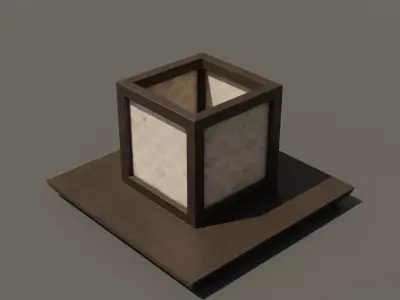 Japanese Wood Lamp 2 Low-poly 3D model