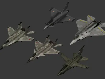 Lowpoly Military Aircrafts Low-poly 3D model